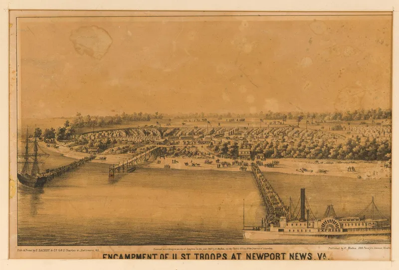 1861 Lithograph US Troops at Newport News from auction in Harrisburg, Pennsylvania — image 29