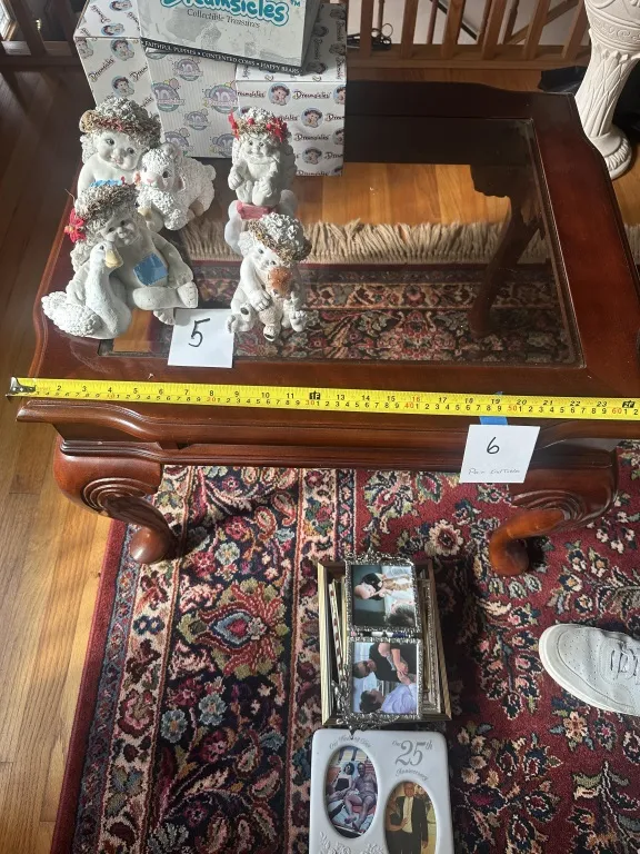 Pair of Glass-Top Side Tables from auction in Clifford , Pennsylvania — image 3