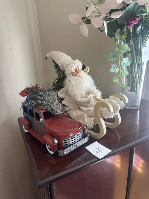 Santa in Sleigh and Vintage Truck Decoration from auction in Clifford , Pennsylvania — image 10
