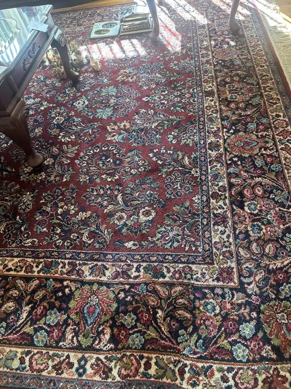Red Traditional Floral Pattern Area Rug from auction in Clifford , Pennsylvania — image 26