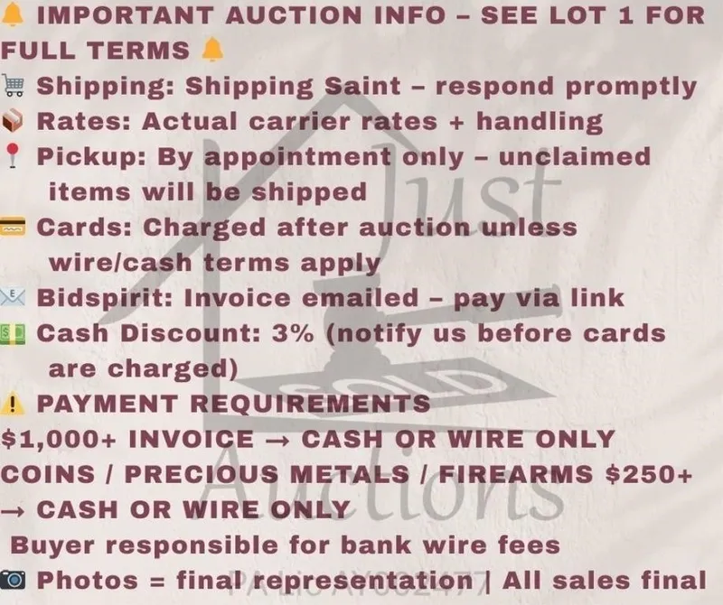PLEASE READ-Important Auction Policies from auction in Clifford , Pennsylvania — image 2