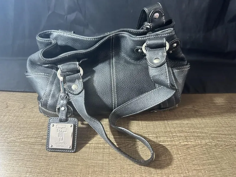 Black Pebbled Leather Tignanello Shoulder Bag from auction in Clifford , Pennsylvania — image 3