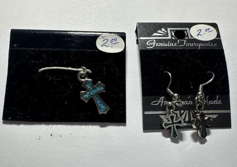 Coordinating Turquoise Cross Pendant and Earring from auction in Clifford , Pennsylvania — image 28