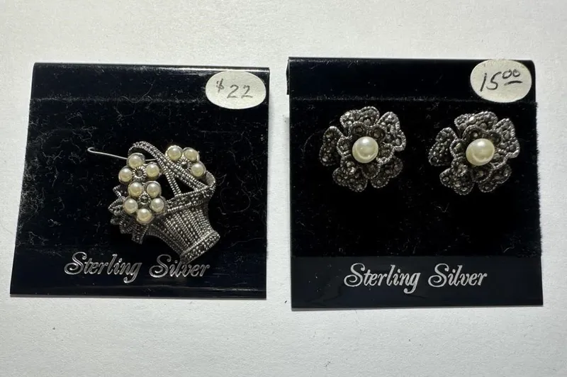 Coordinating Sterling Silver Pendant And Earrings from auction in Clifford , Pennsylvania — image 37