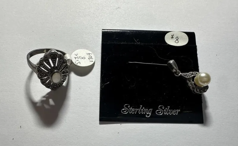 NOS Sterling Silver and Pearl Ring and Pendant from auction in Clifford , Pennsylvania — image 44