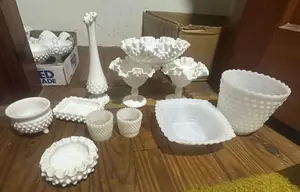 Assorted Hobnail Milk Glass