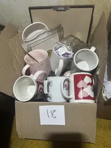 Box Lot of Assorted Mugs and Tableware
