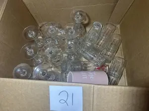 Box of Assorted Cut Glass and Crystal Drinkware