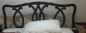 Traditional Style Dark Wood Headboard & Bed Frame