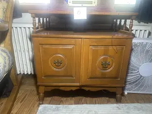 Colonial Revival Wood Record Cabinet