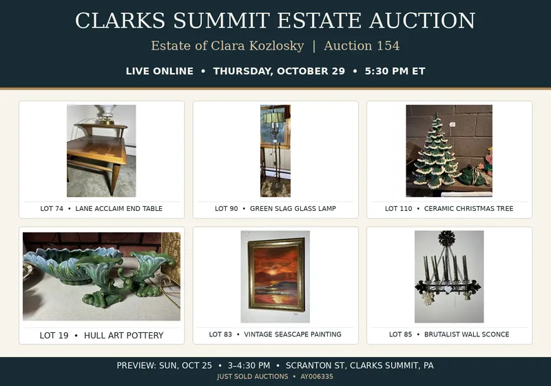 Estate of Clara Kozlosky – Just Sold Auctions