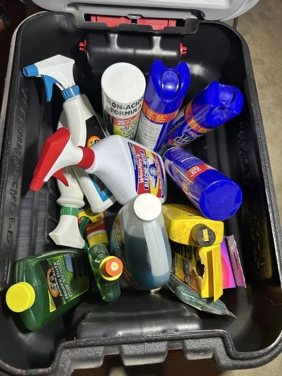 Craftsman Storage Tote with Car Care Lot from auction in Clifford , Pennsylvania — image 9