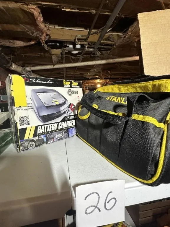 Battery Charger and Stanley Tool Bag from auction in Clifford , Pennsylvania — image 25