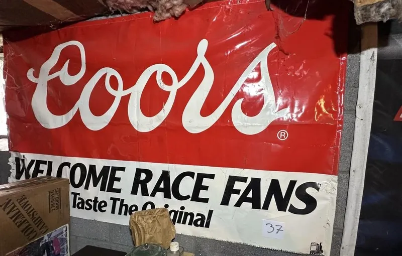 Coors Beer NASCAR Race Fans Banner from auction in Clifford , Pennsylvania — image 36