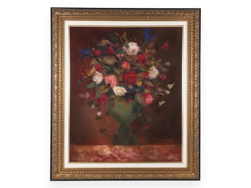 Klassen Floral Still Life Oil on Canvas from auction in Atlanta, Georgia — image 3
