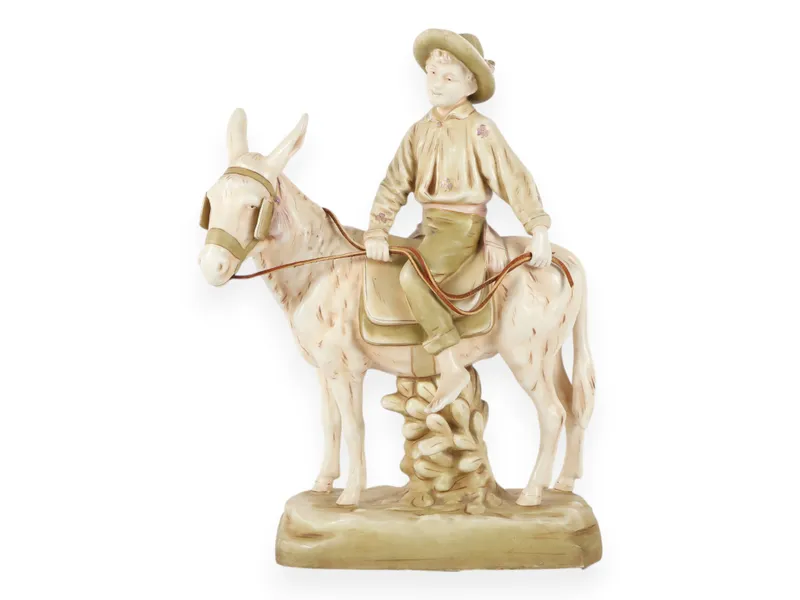Large Austrian Bisque Porcelain Figurine of a Boy Riding a Donkey from auction in Atlanta, Georgia — image 7