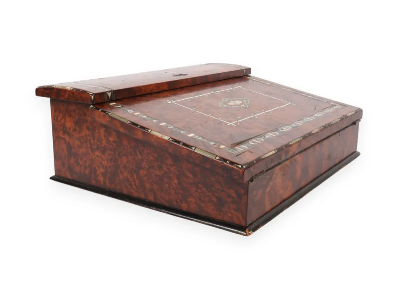 Victorian Inlaid Burl Wood Portable Writing Slope from auction in Atlanta, Georgia — image 12