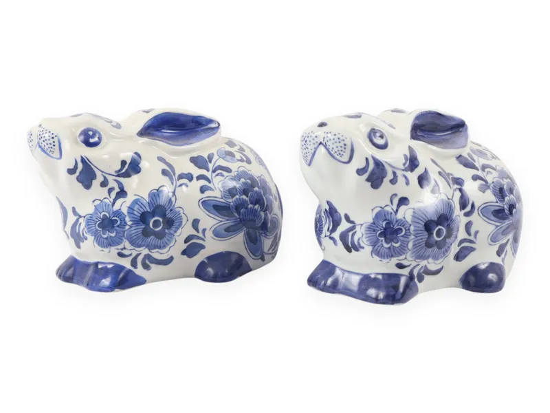 A Pair of Centrum Ceramics Blue and White Floral Rabbit Figurines from auction in Atlanta, Georgia — image 29