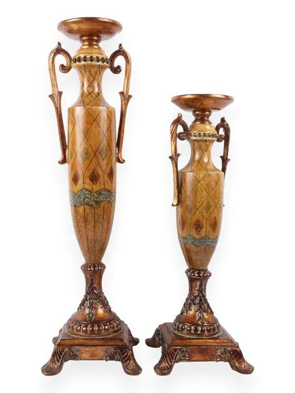 A Pair of Regina Neoclassical Harlequin Pattern Decorative Urn Candle Holders from auction in Atlanta, Georgia — image 33