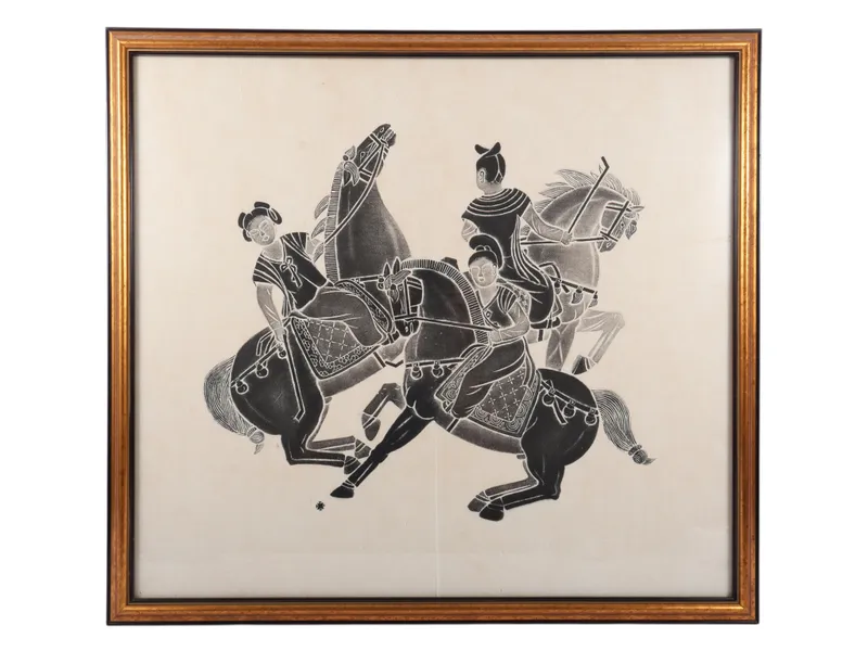 20th Century Chinese Stone Rubbing of Polo Players from auction in Atlanta, Georgia — image 9