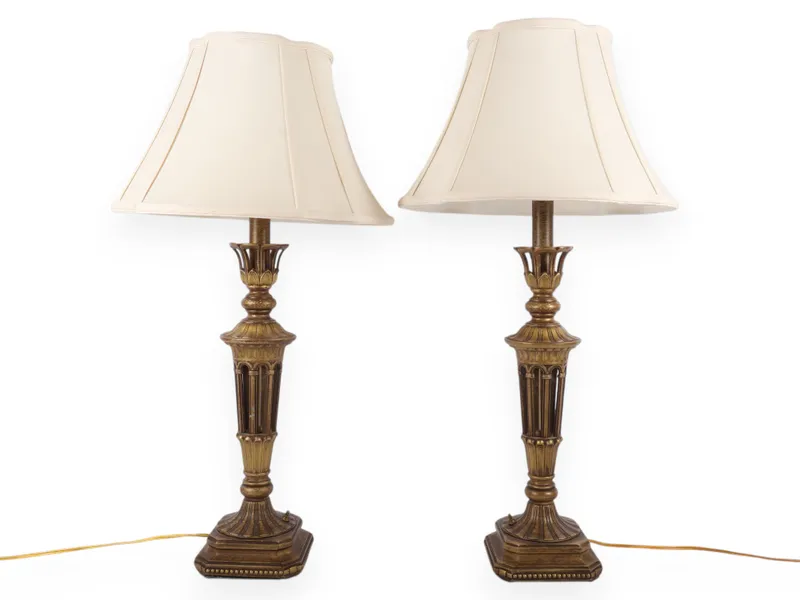 A Pair of Neoclassical Style Openwork Gilt Composition Table Lamps from auction in Atlanta, Georgia — image 37