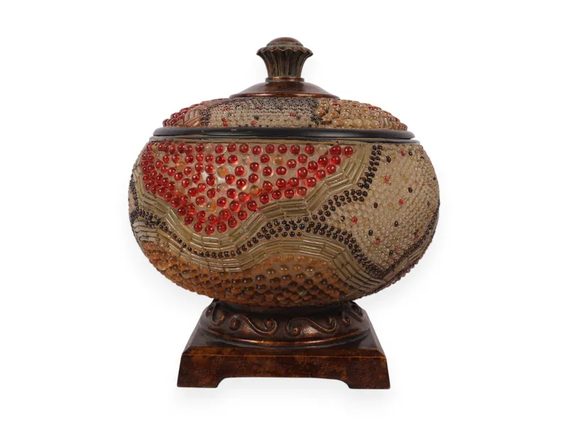 Large Contemporary Lidded Mosaic Art Glass Urn on Pedestal Base from auction in Atlanta, Georgia — image 43