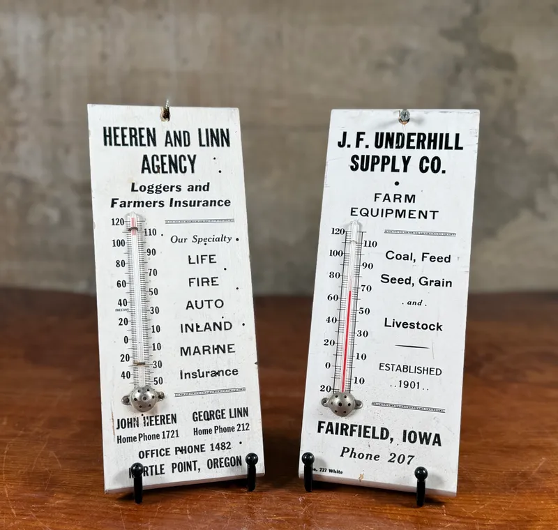 PAIR OF ADVERTISING THERMOMETERS from auction in Salem, Oregon — image 14