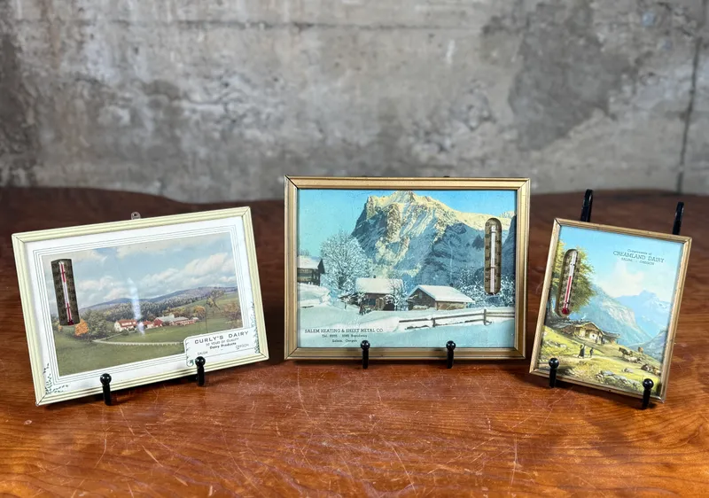 TRIO OF ADVERTISING THERMOMETERS FROM SALEM, OREGON from auction in Salem, Oregon — image 15