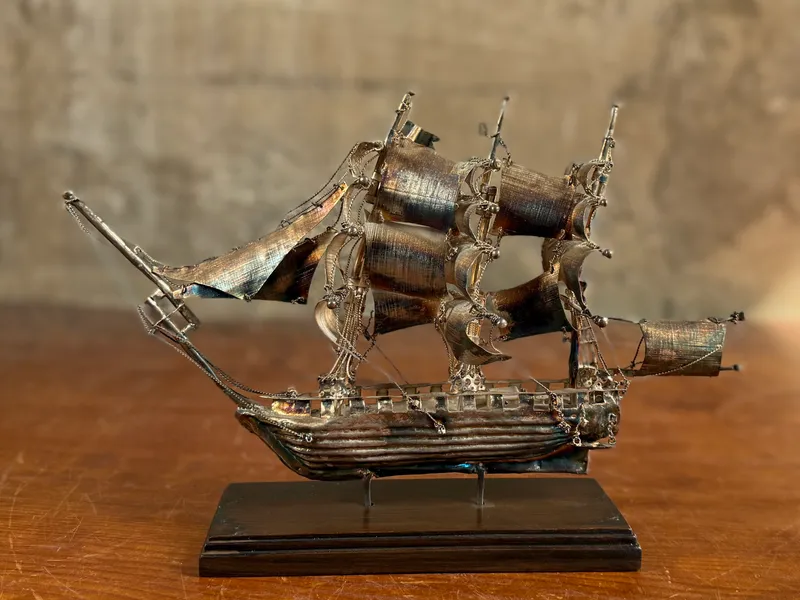 STERLING SILVER SHIP SCULPTURE from auction in Salem, Oregon — image 9