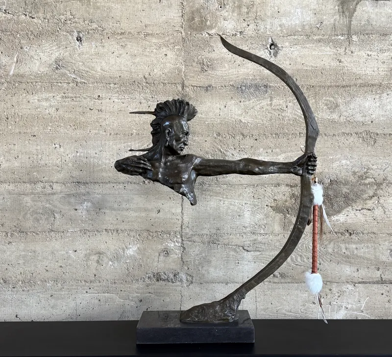 MARIO NICK, "INDIAN ARCHER" BRONZE SCULPTURE from auction in Salem, Oregon — image 43