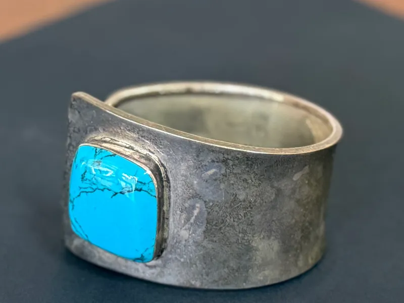 STERLING CUFF WITH TURQUOISE  from auction in Salem, Oregon — image 22