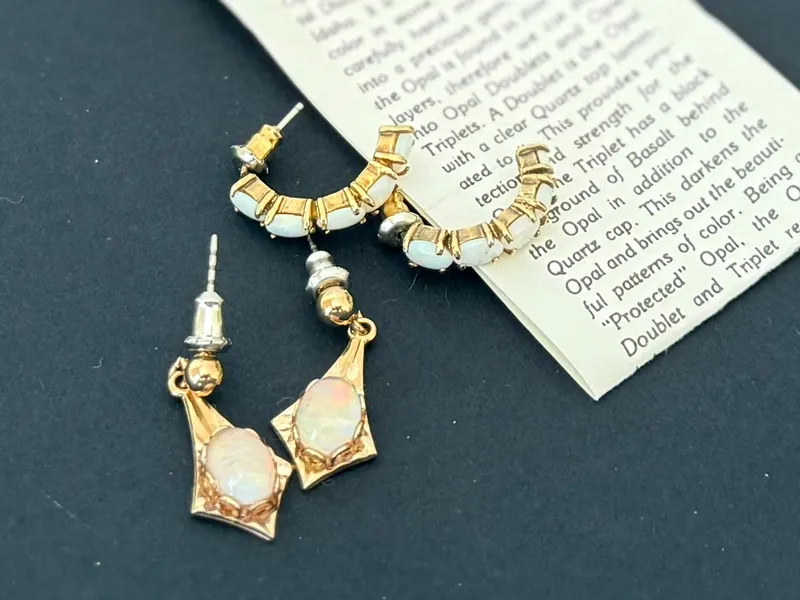 TWO PAIRS OF GENUINE OPAL EARRINGS from auction in Salem, Oregon — image 27