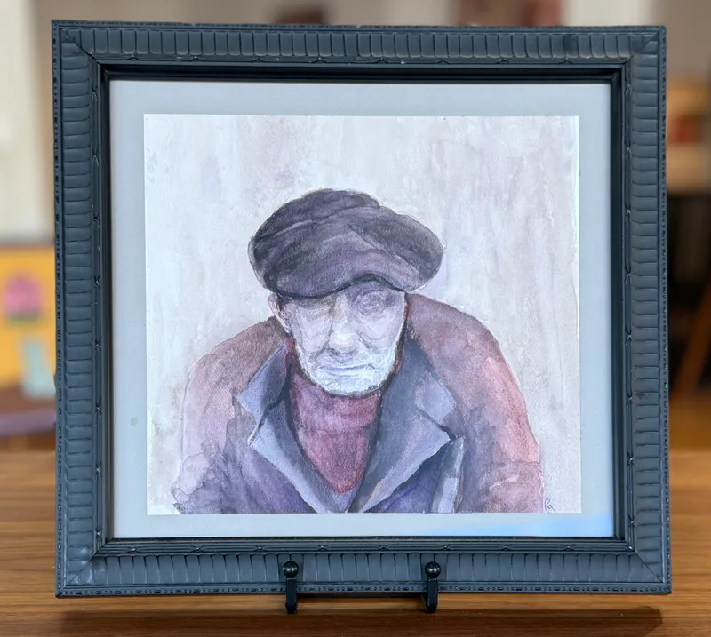 ORIGINAL WATERCOLOR PAINTING OF ELDERLY MAN from auction in Salem, Oregon — image 8