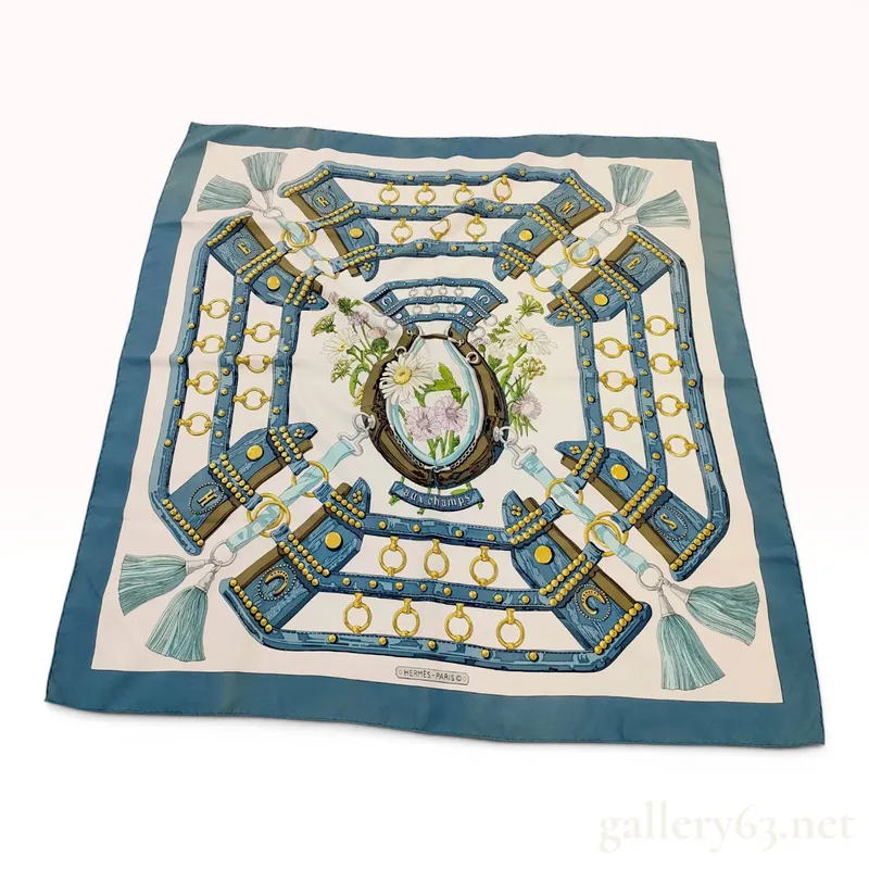 Hermes Aux Champs Silk Twill Carre 90 Scarf from auction in Atlanta, Georgia — image 13