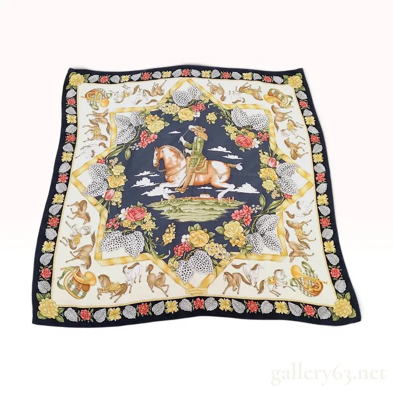 Salvatore Ferragamo Vintage Silk Equestrian Motif Scarf from auction in Atlanta, Georgia — image 16