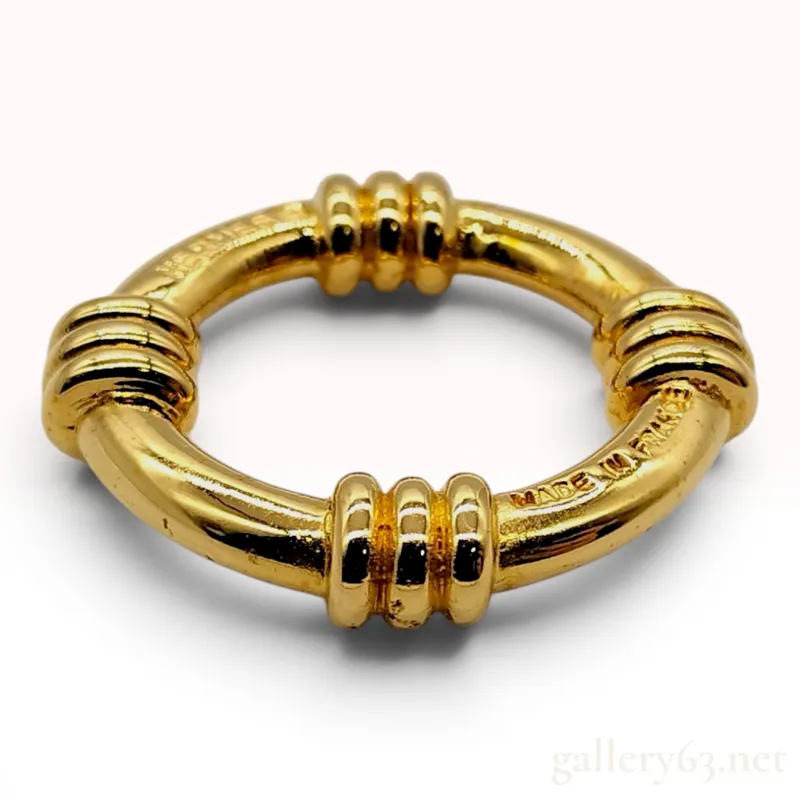 Hermes Gold-Plated Gadroon Scarf Ring with Original Box from auction in Atlanta, Georgia — image 22