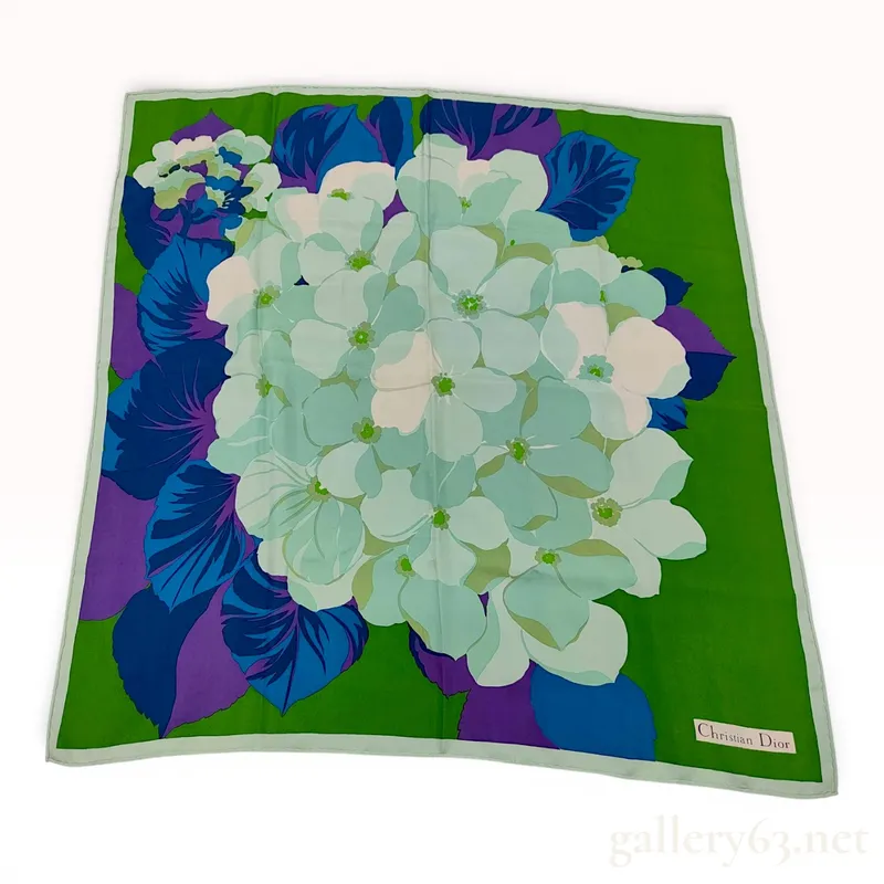 Christian Dior Hydrangea Floral Silk Twill Scarf from auction in Atlanta, Georgia — image 33