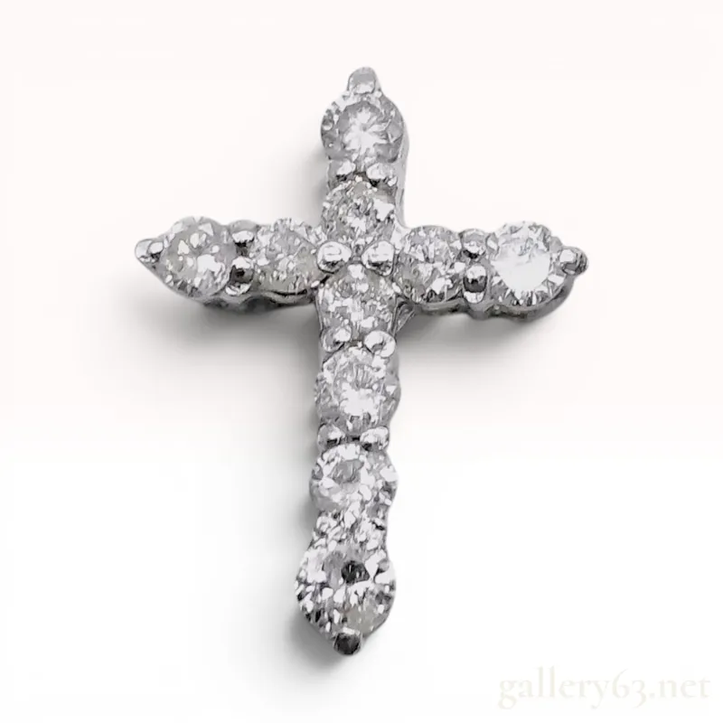 Natural Diamond Cross Pendant in Pt900 Platinum from auction in Atlanta, Georgia — image 32