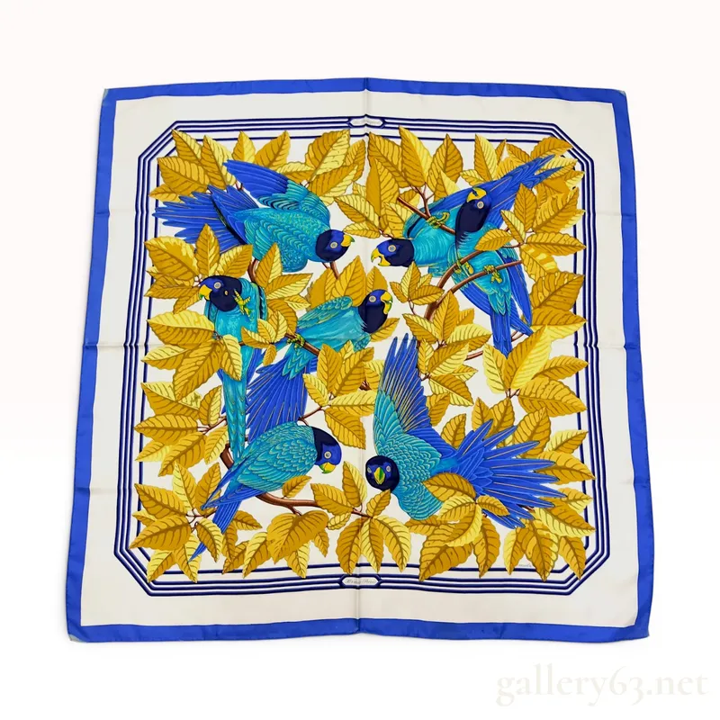 Hermes Les Perroquets Silk Twill Scarf by Joachim Metz from auction in Atlanta, Georgia — image 38