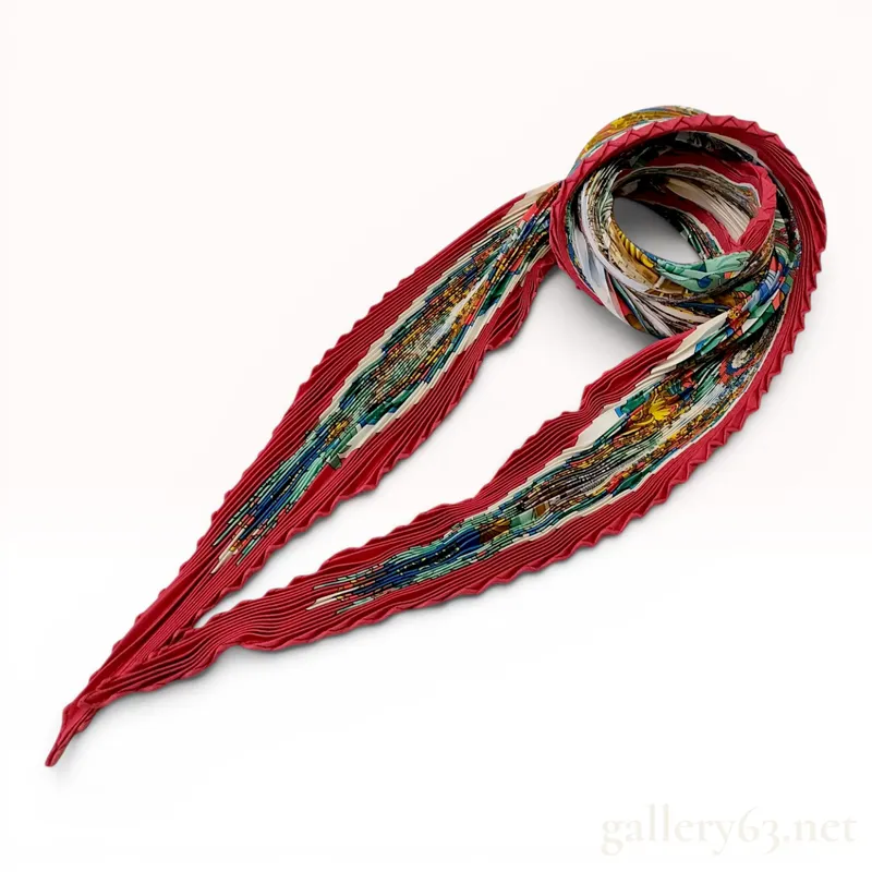 Hermes Pleated Silk Scarf with Maritime and African Map Motif from auction in Atlanta, Georgia — image 47