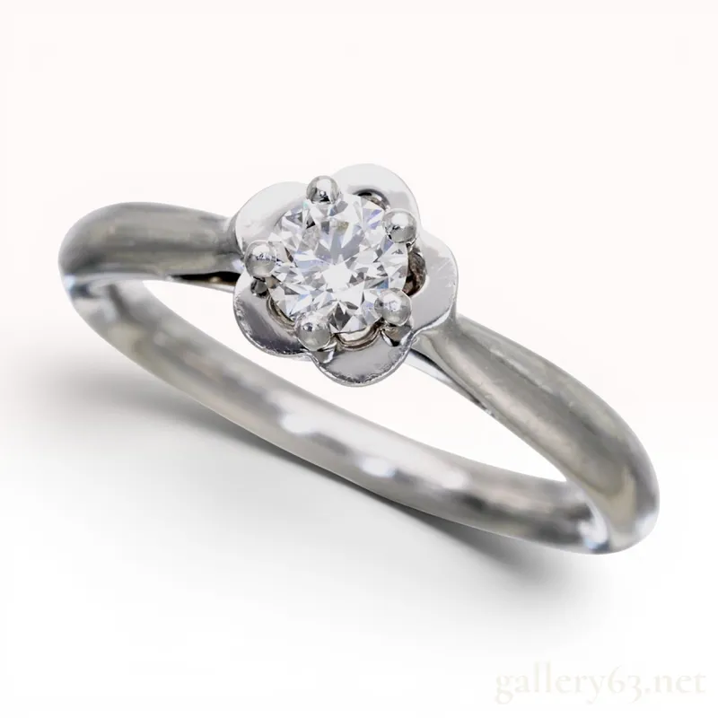 Chanel Camelia Platinum and D-VVS1-EX Diamond Solitaire Ring W/GIA Report from auction in Atlanta, Georgia — image 3