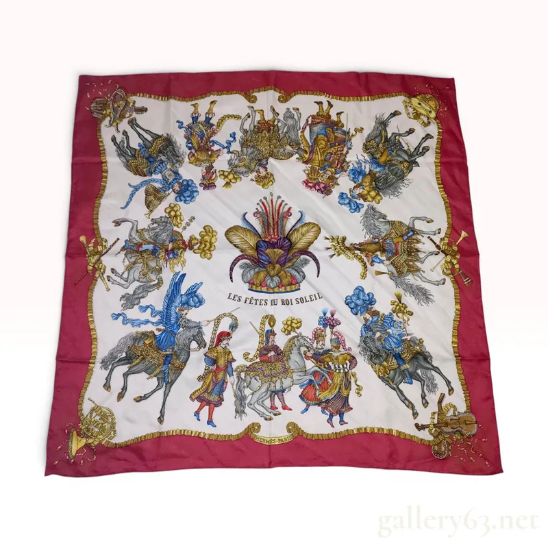 Hermes Les Fetes du Roi Soleil Silk Jacquard Scarf from auction in Atlanta, Georgia — image 33