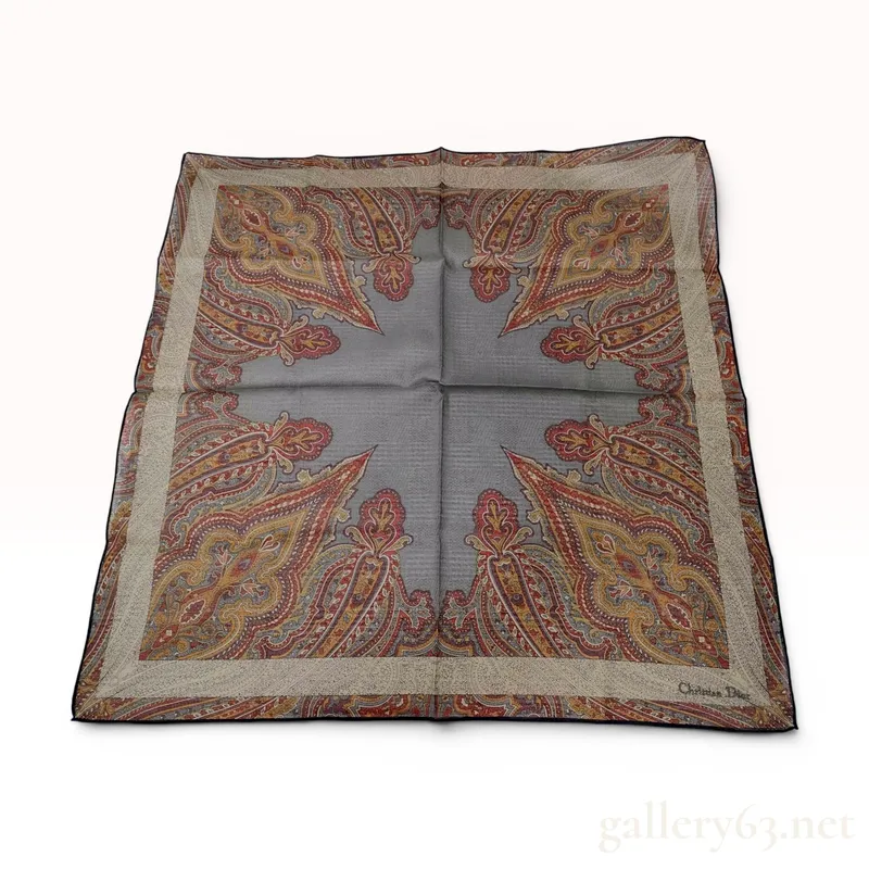 Christian Dior Paisley Print Square Scarf from auction in Atlanta, Georgia — image 37