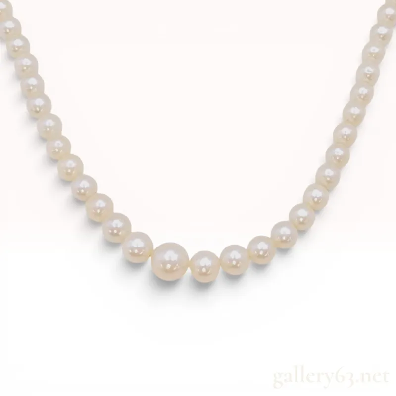 Vintage Graduated Semi-Round Pearl Necklace with Silver Clasp from auction in Atlanta, Georgia — image 41