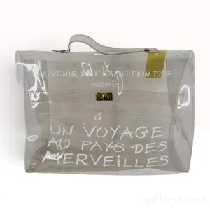 Hermes Vinyl Kelly 40 Souvenir de L'Exposition 1997 Clear Handbag