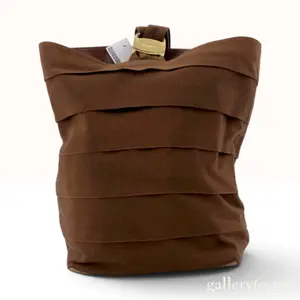 Salvatore Ferragamo Vara Brown Grosgrain Tiered Backpack