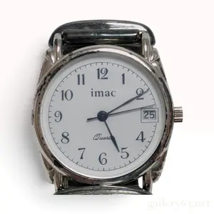 Vintage imac Quartz Watch with Decorative Cuff Bracelet and Date Function