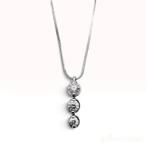 Trilogy Platinum and 1.01 Carat Diamond Three Stone Pendant Necklace