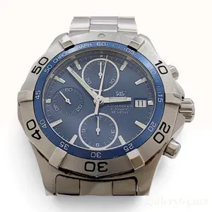 TAG Heuer Aquaracer CAF2112 Blue Stainless Steel Automatic Chronograph Watch with Warranty Card