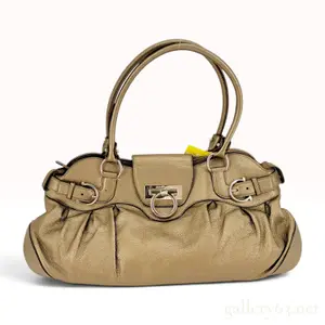 Salvatore Ferragamo Gancini Marisa Metallic Leather Shoulder Bag